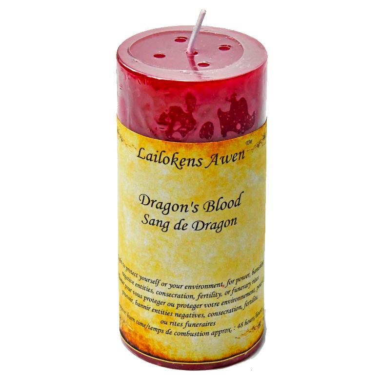 4" Dragon's Blood Scented Lailokens Awen Candle - Magick Magick.com