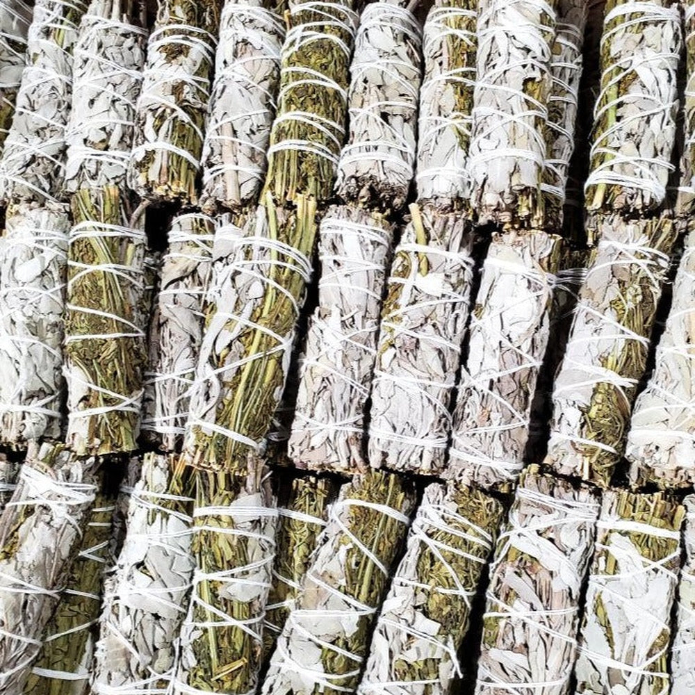 4" White Sage & Rue Smudge Stick - Magick Magick.com