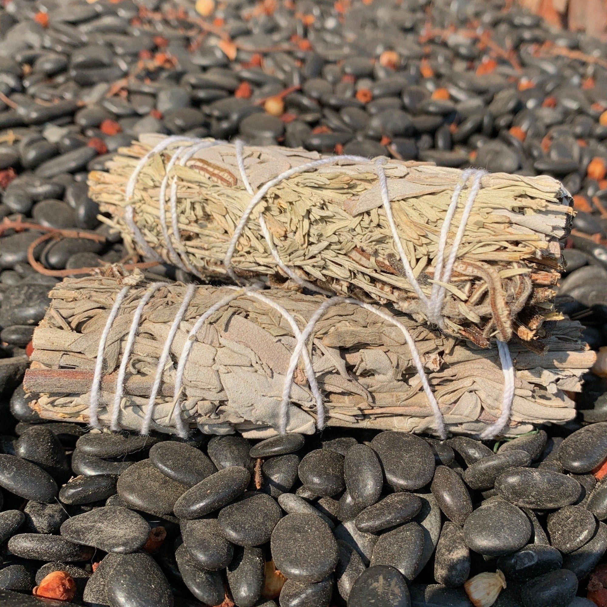 4" White Sage, Blue Sage & Yerba Santa Smudge Stick - Magick Magick.com