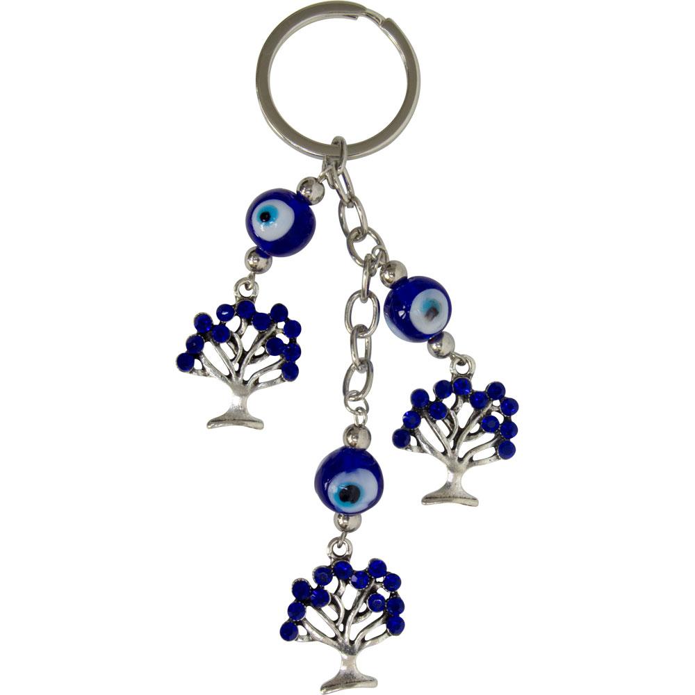 5.25" Evil Eye Talisman Key Ring - Triple Tree of Life - Magick Magick.com