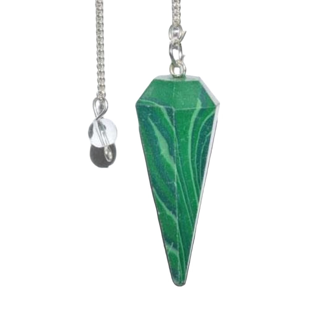6-Sided Pendulum - Reconstructed Malachite - Magick Magick.com