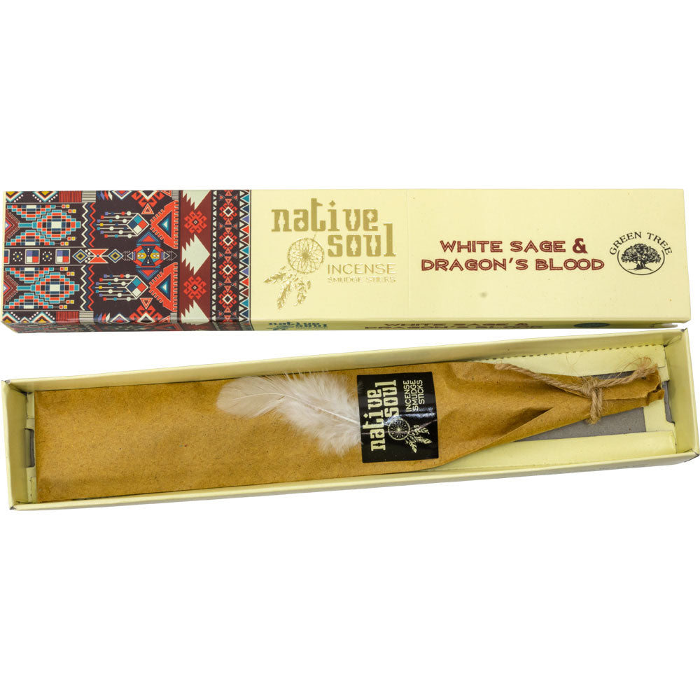 Green Tree Native Soul Incense 15 gram - White Sage & Dragon's Blood - Magick Magick.com