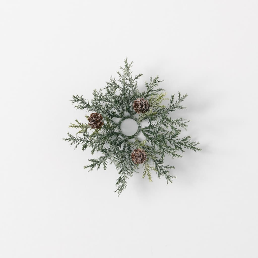 7 Frosted Arborvitae Ring Christmas Decoration - Christmas