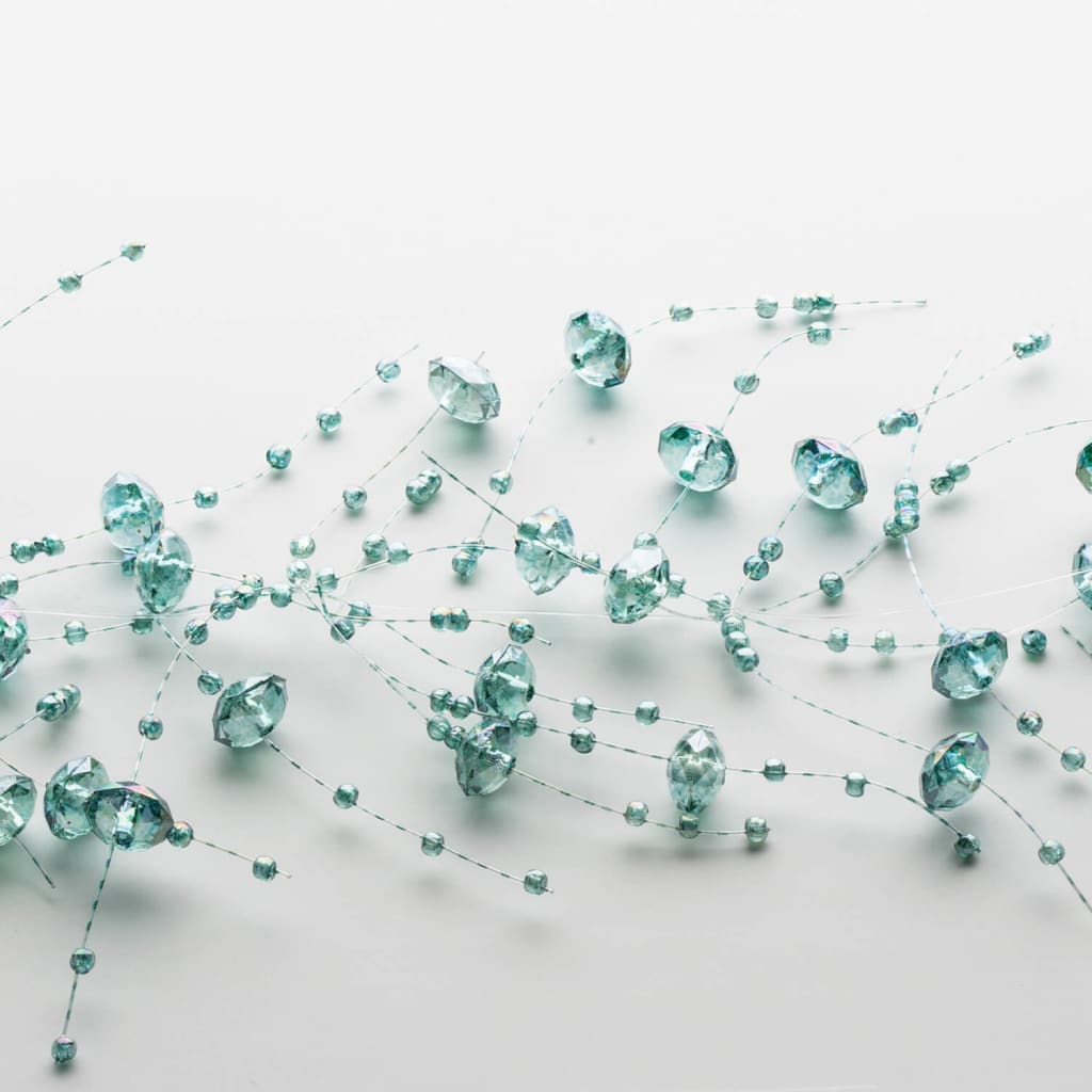 Aqua Iridescent Bead Garland Christmas Decoration -