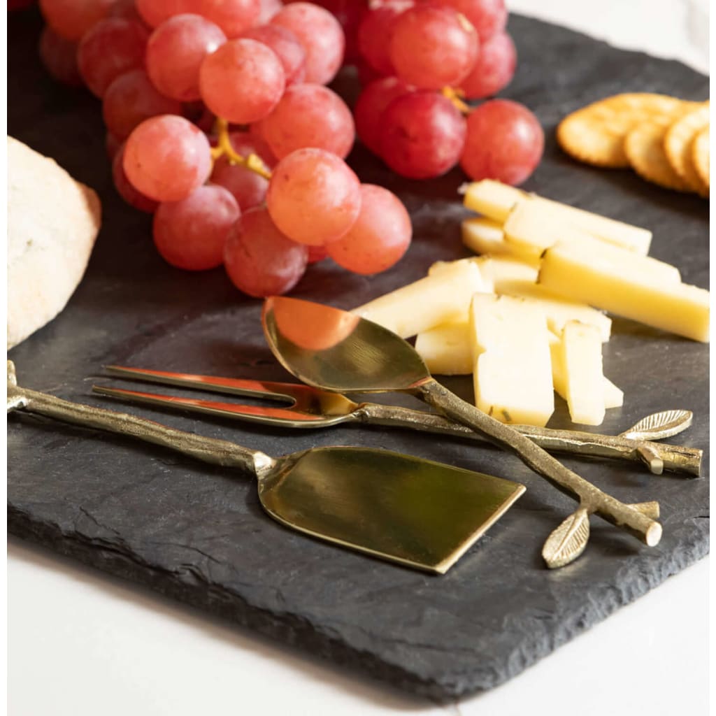 Gold Branch Cheese Server Set (Set of 3) Christmas