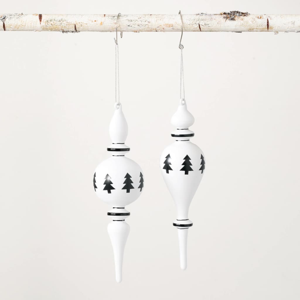 Modern Black and White Finials Christmas Decoration -