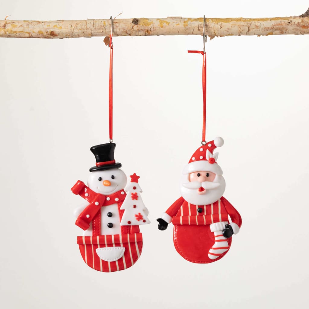 Santa & Snowman Ornament Set (Set of 2) Christmas Decoration