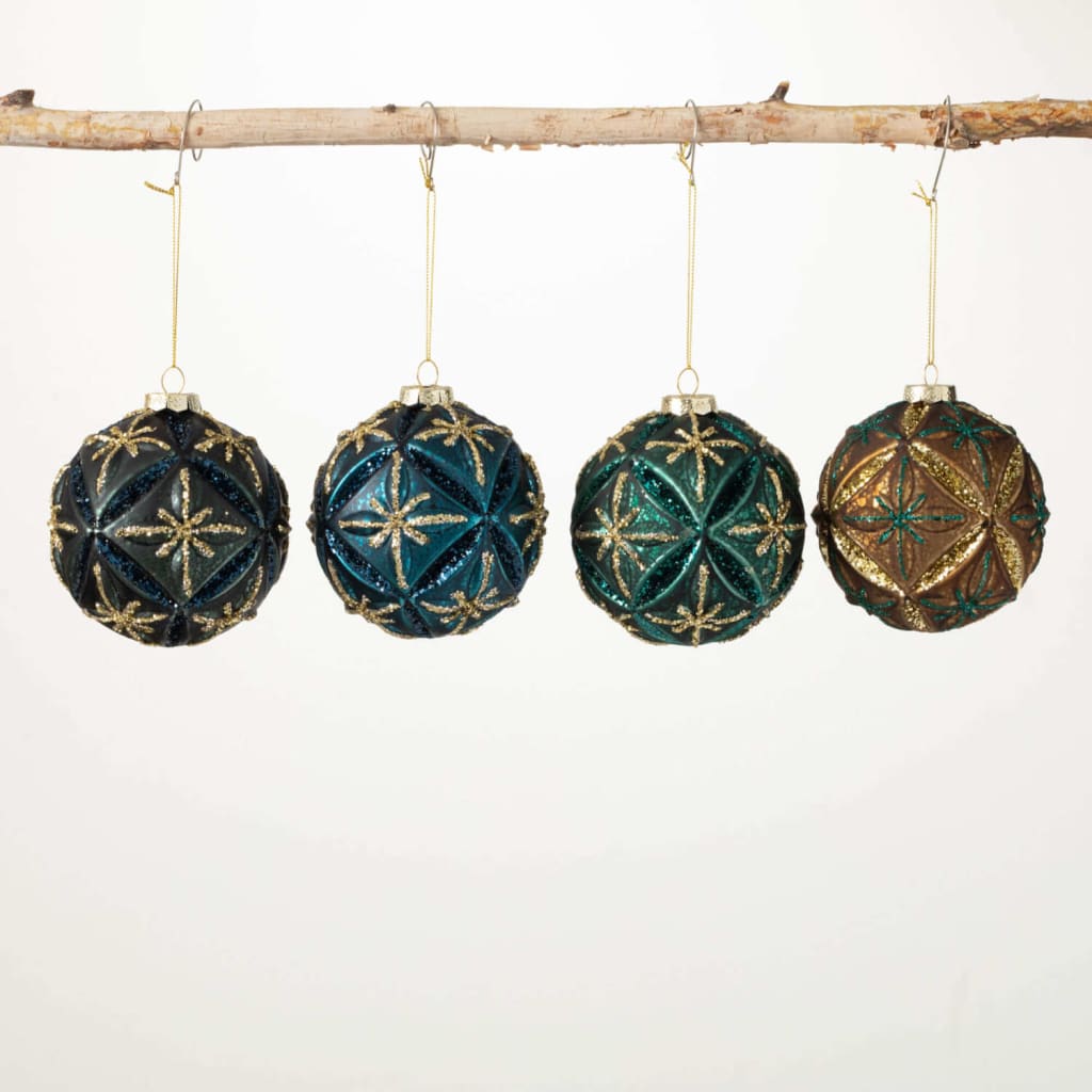 Jewel-toned Ball Ornaments Set (Set of 4) Christmas