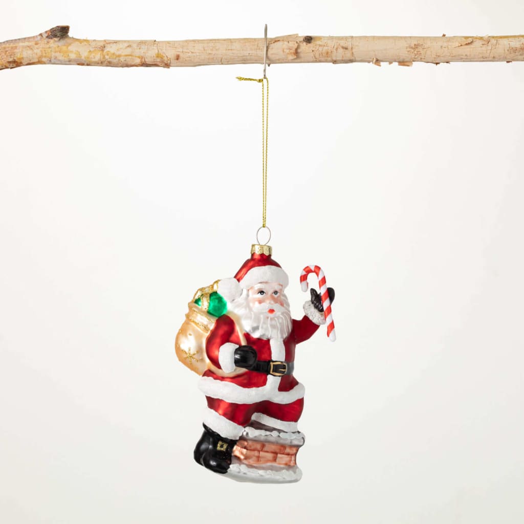 White Santa Glass Ornament Christmas Decoration - Christmas