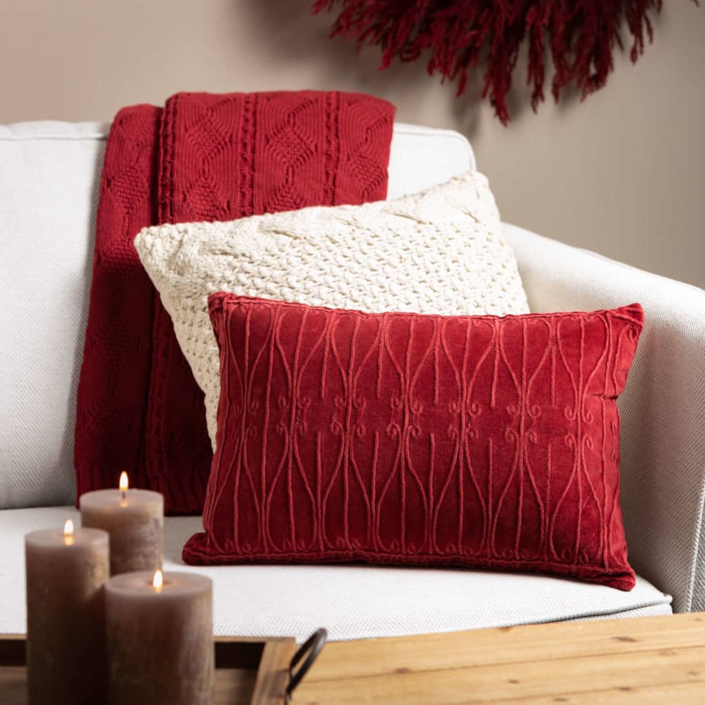 Ecru Cable Knit Pillow Christmas Decoration - Christmas -