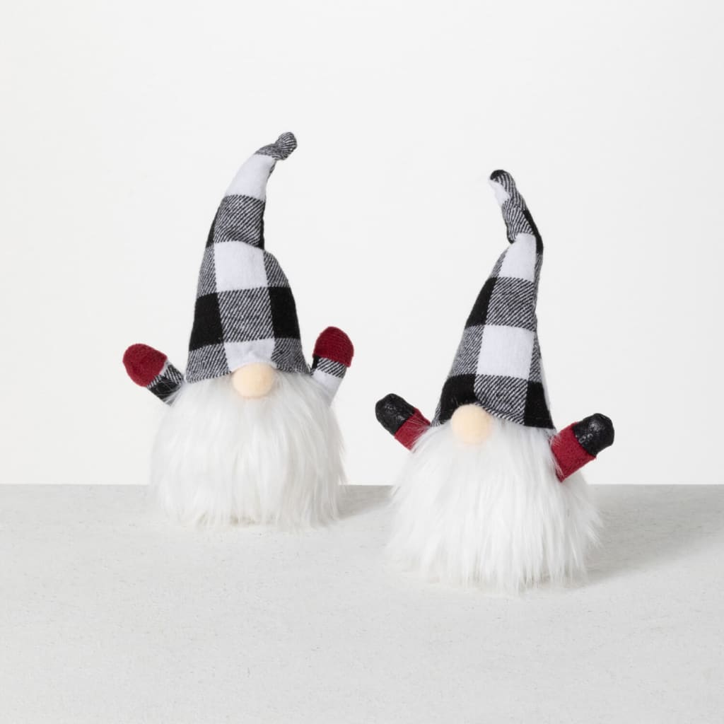 Small Plaid Gnomes (Set of 2) Christmas Decoration -