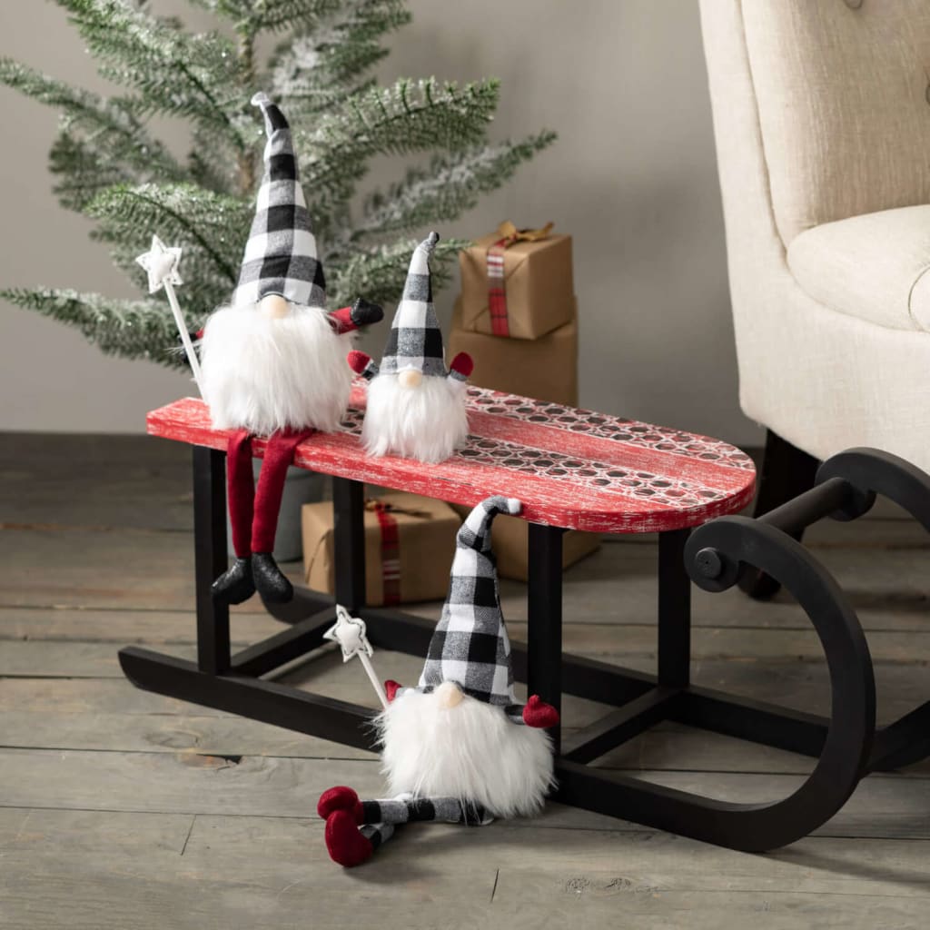 Small Plaid Gnomes (Set of 2) Christmas Decoration -