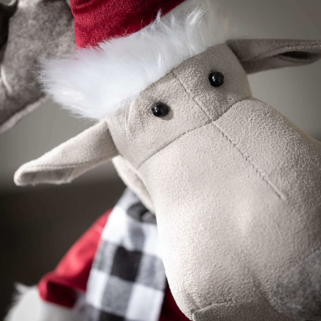 Plaid Moose Telescopic Legs Christmas Decoration - Christmas