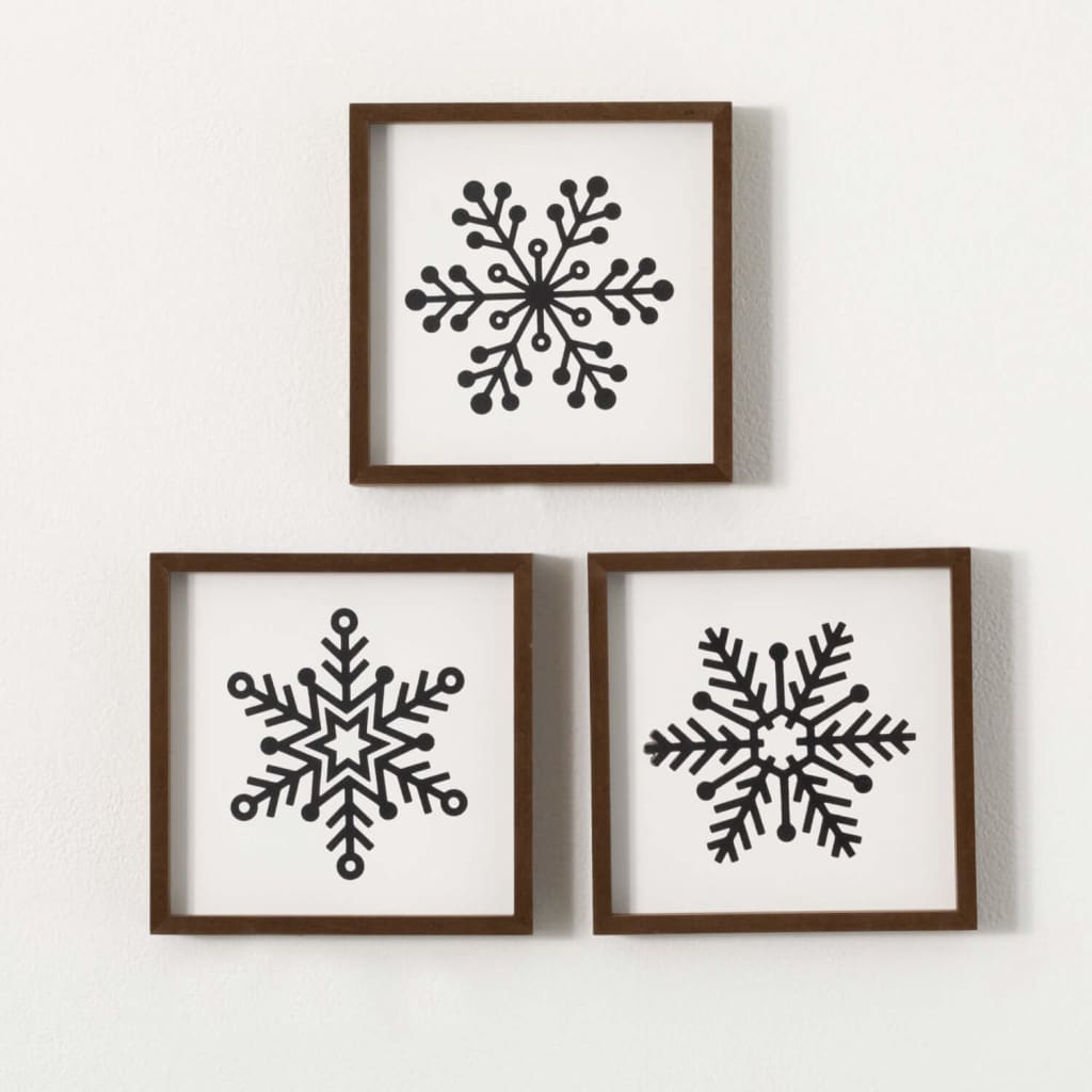 Snowflake Wall Art Trio (Set of 3) Christmas Decoration -