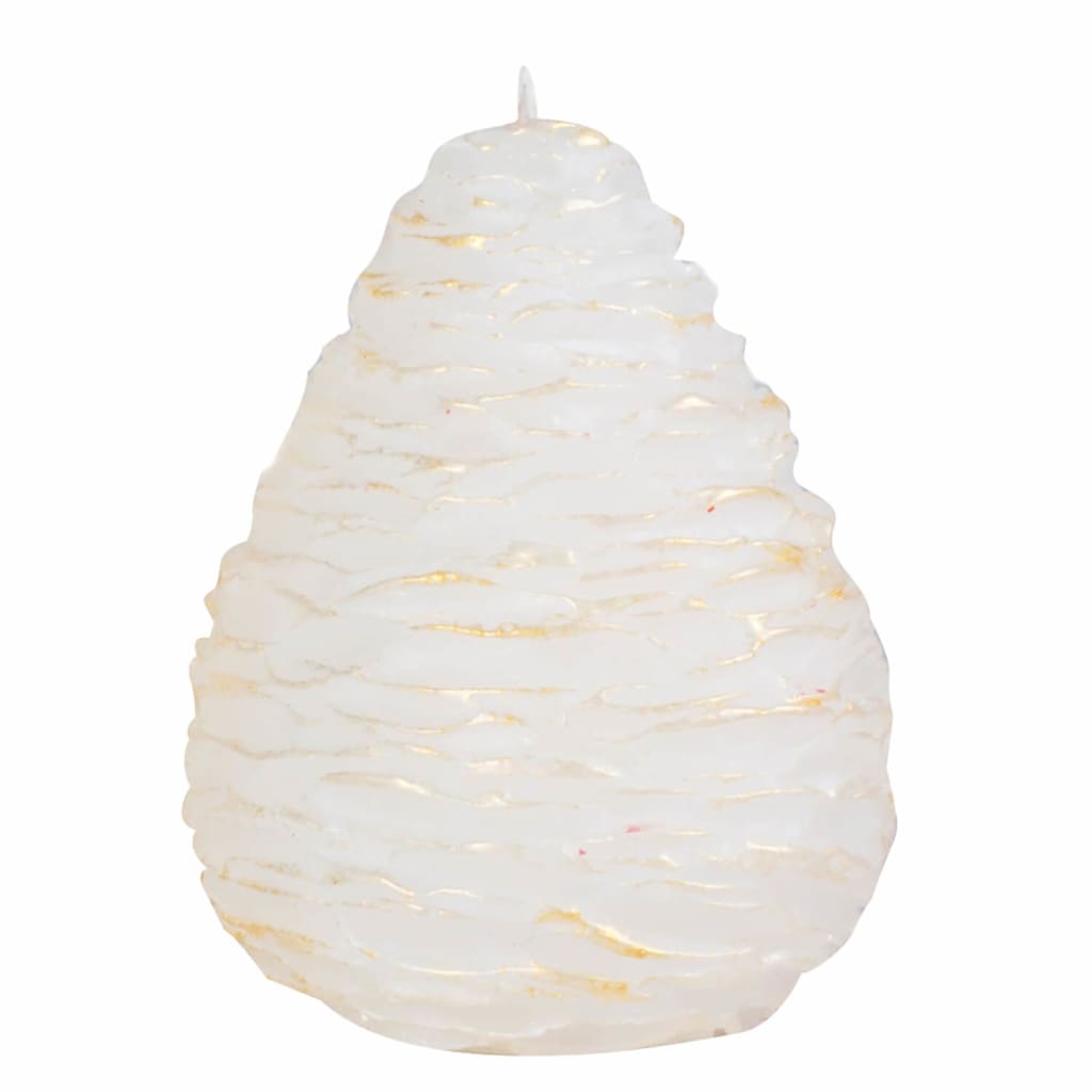 White Gold Pinecone Candle Christmas Decoration - Candles