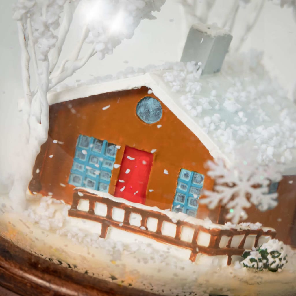 LED Brown Cabin Snow Globe Christmas Decoration - Christmas