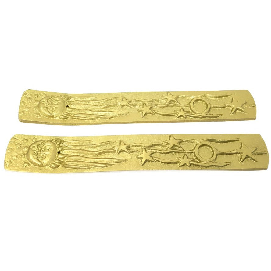 10" Sun, Moon, Stars Metal Incense Burner - Magick Magick.com