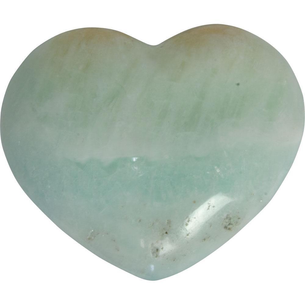 2" Puffed Gemstone Heart - Caribbean Calcite - Magick Magick.com