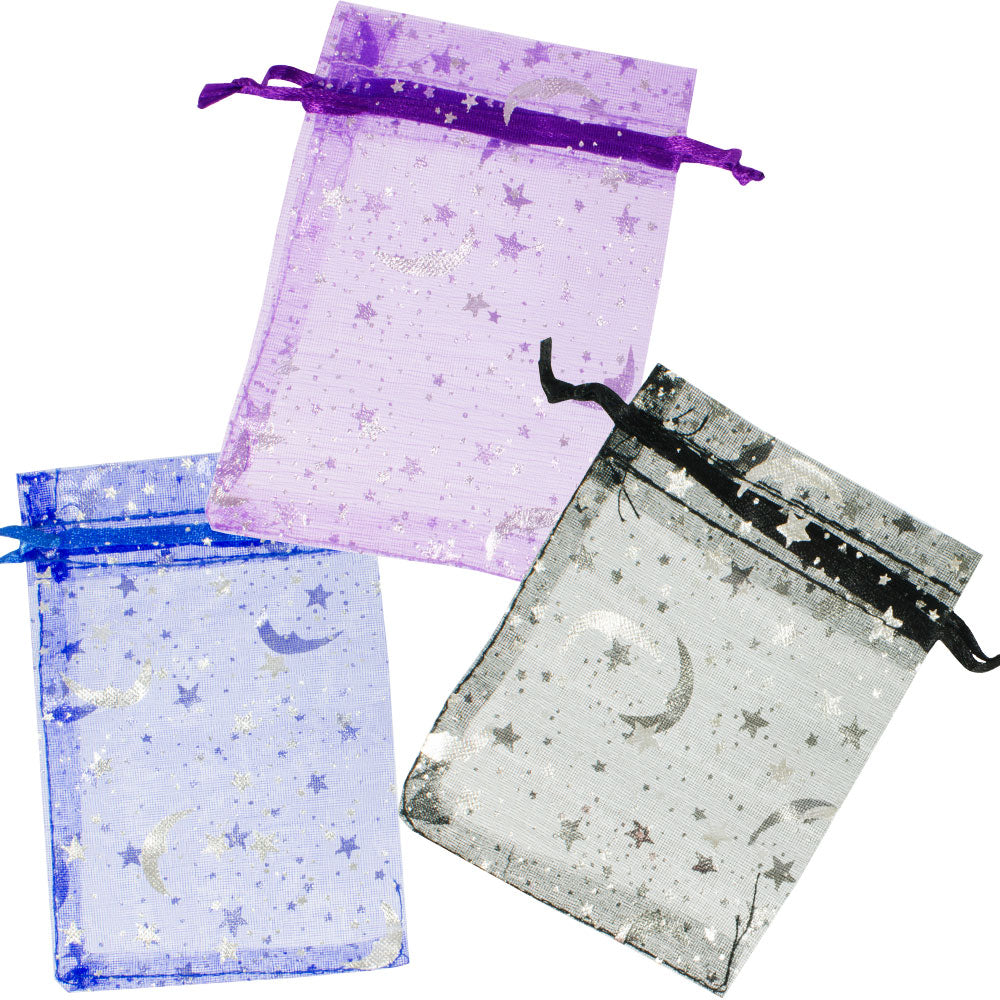 3" x 4" Organza Bag - Celestial (Assorted Colors) - Magick Magick.com