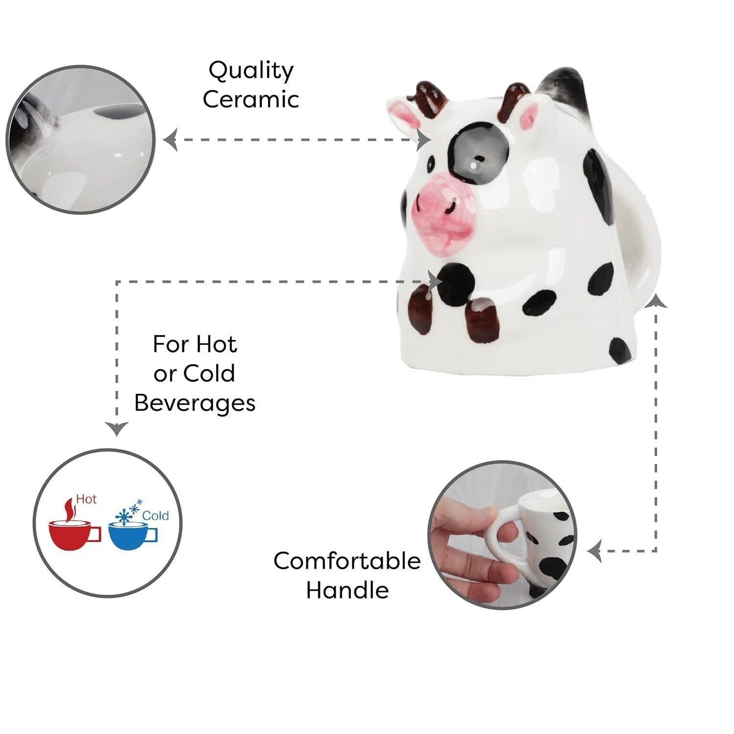 3.5" Ceramic Mini Mug - Cow - Magick Magick.com