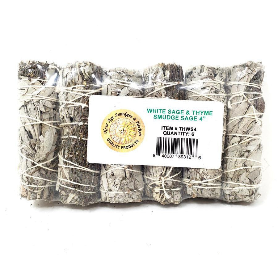 4" Thyme & White Sage Smudge Stick - Magick Magick.com