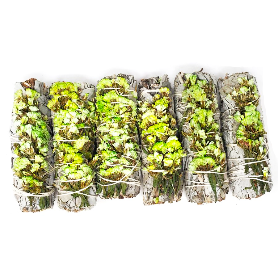 4" Green Sinuata & White Sage Smudge Stick - Magick Magick.com