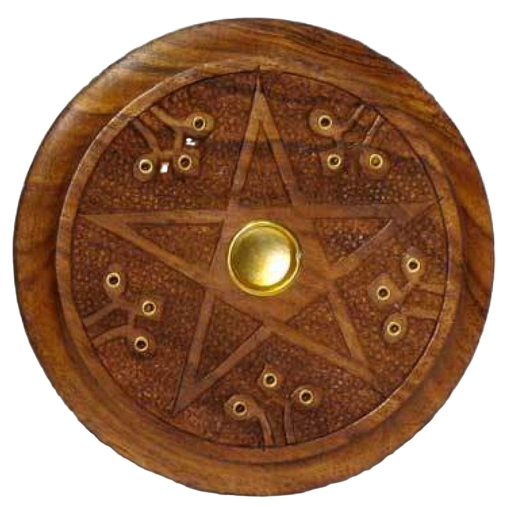 5" Pentagram Wood Incense Burner - Magick Magick.com