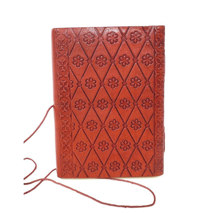 5" x 7" Triple Moon with Stone Embossed Leather Journal with Cord - Magick Magick.com