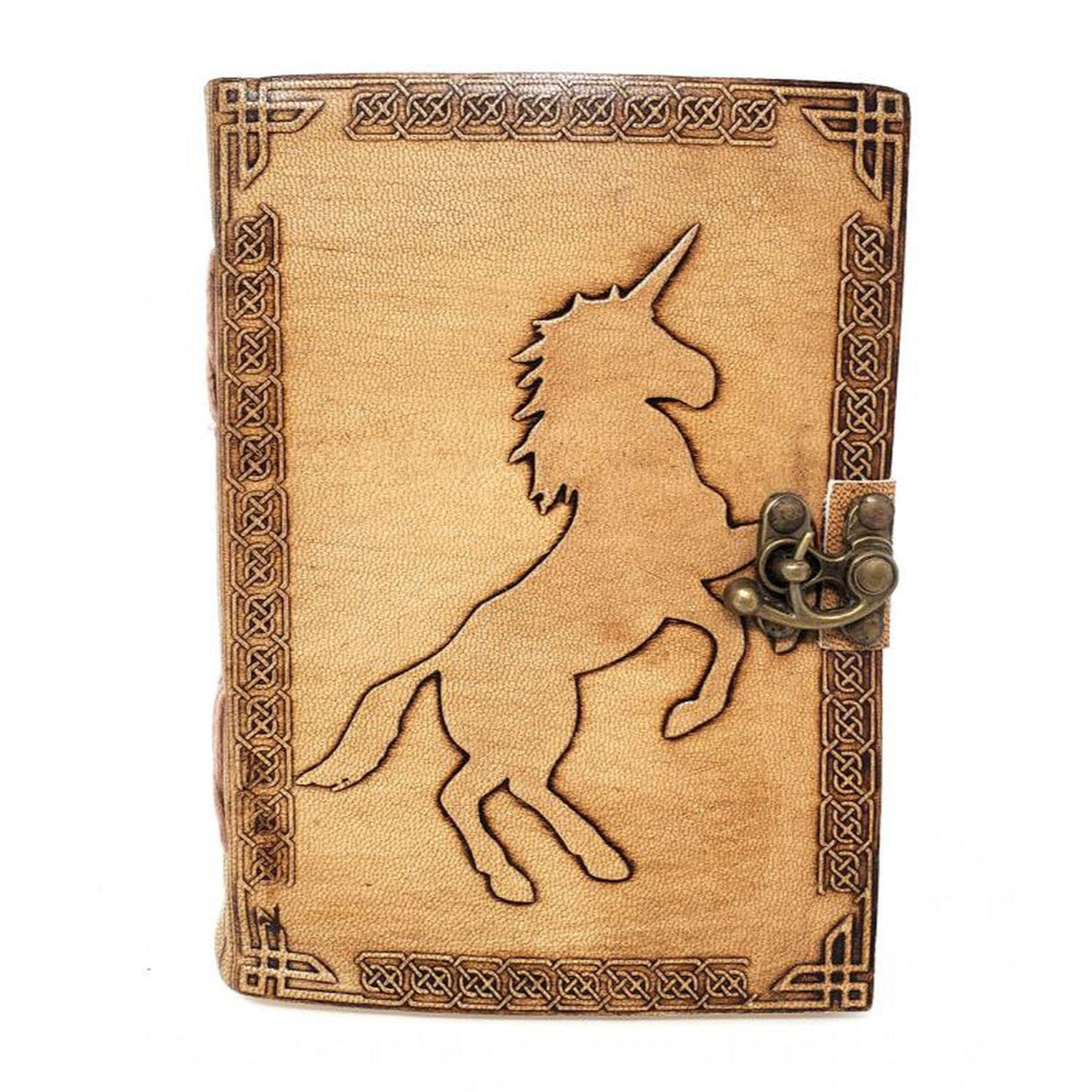 5" x 7" Unicorn Embossed Leather Journal with Latch - Magick Magick.com