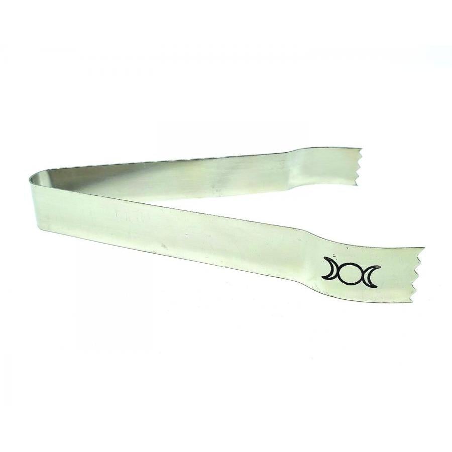 5.75" Stainless Steel Tongs for Charcoal - Triple Moon - Magick Magick.com