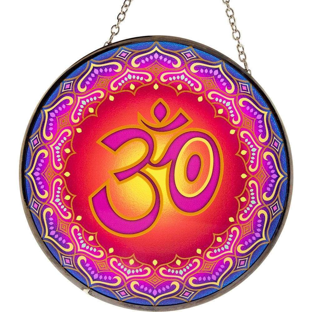 6" Glass Suncatcher - Om - Magick Magick.com