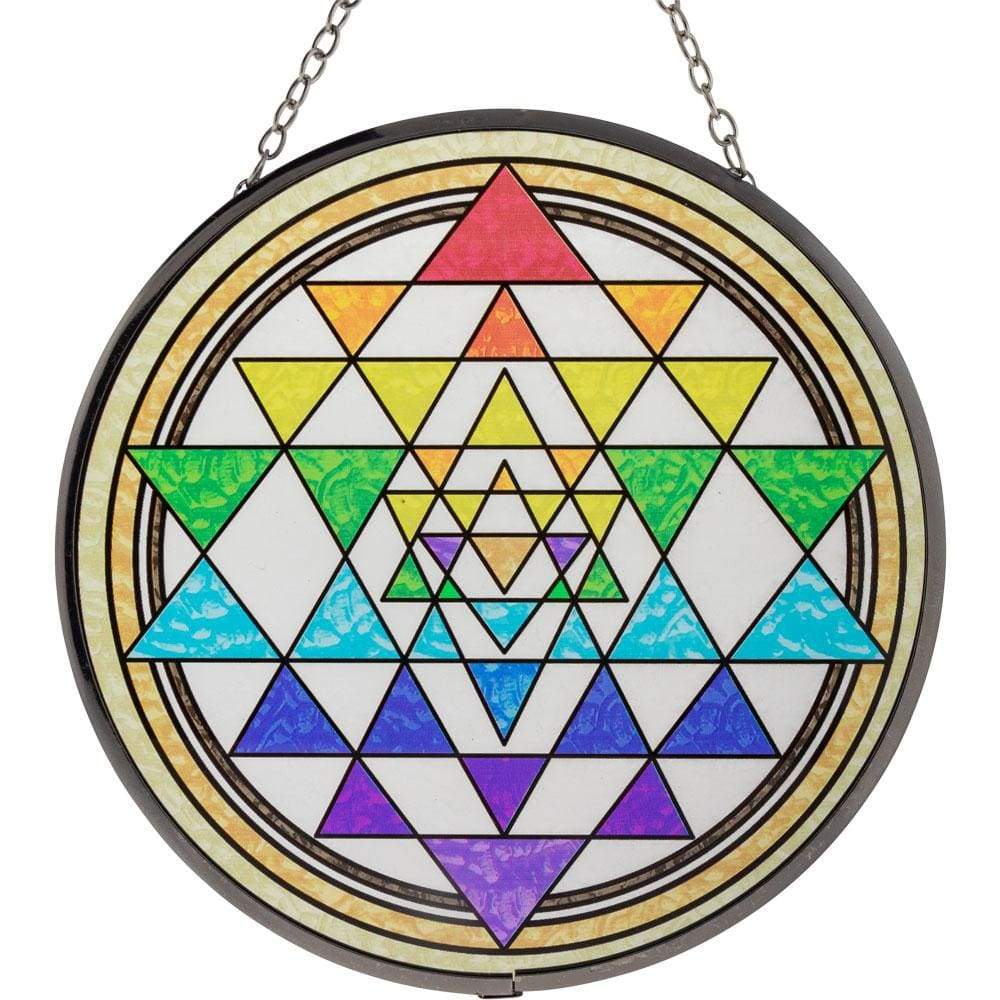 6" Glass Suncatcher - Sri Yantra Chakras - Magick Magick.com