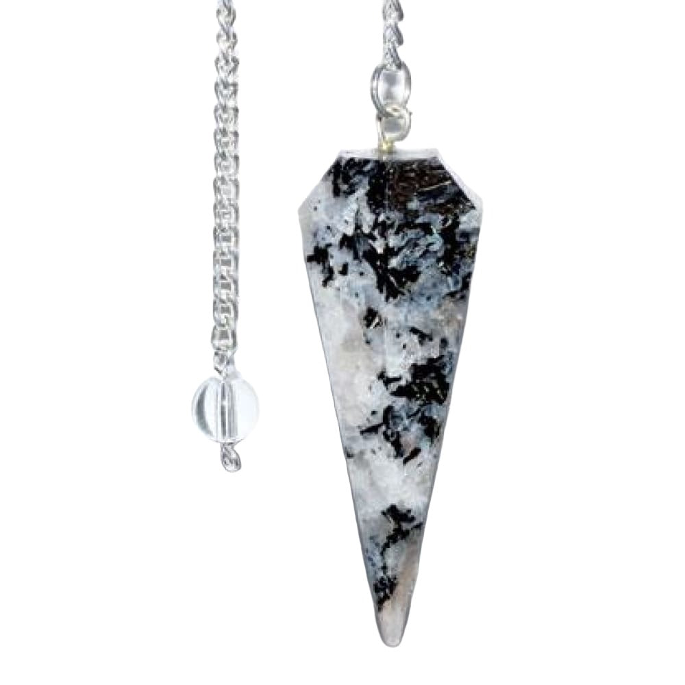 6-Sided Pendulum - Rainbow Moonstone - Magick Magick.com