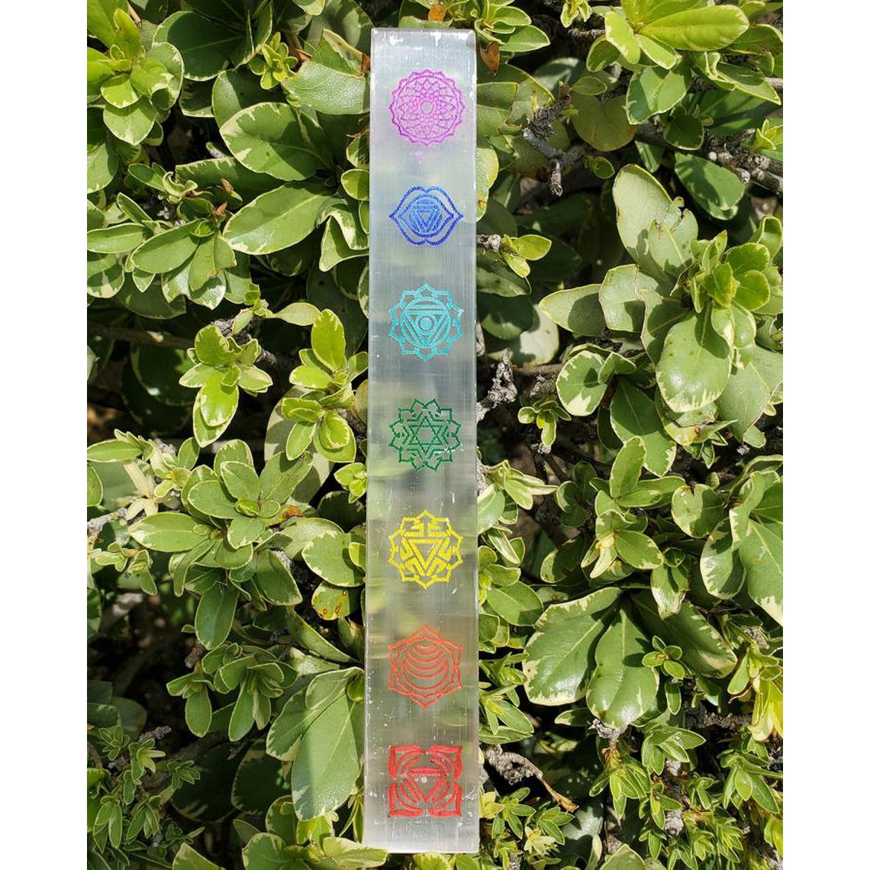 7" Chakra Selenite Flat Wand - Magick Magick.com