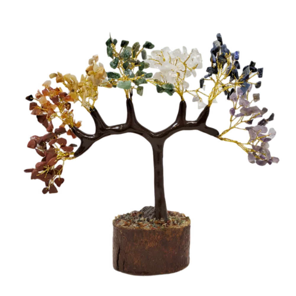 8" Tree of Life 7 Chakra Gemstone Crystal Tree - Magick Magick.com