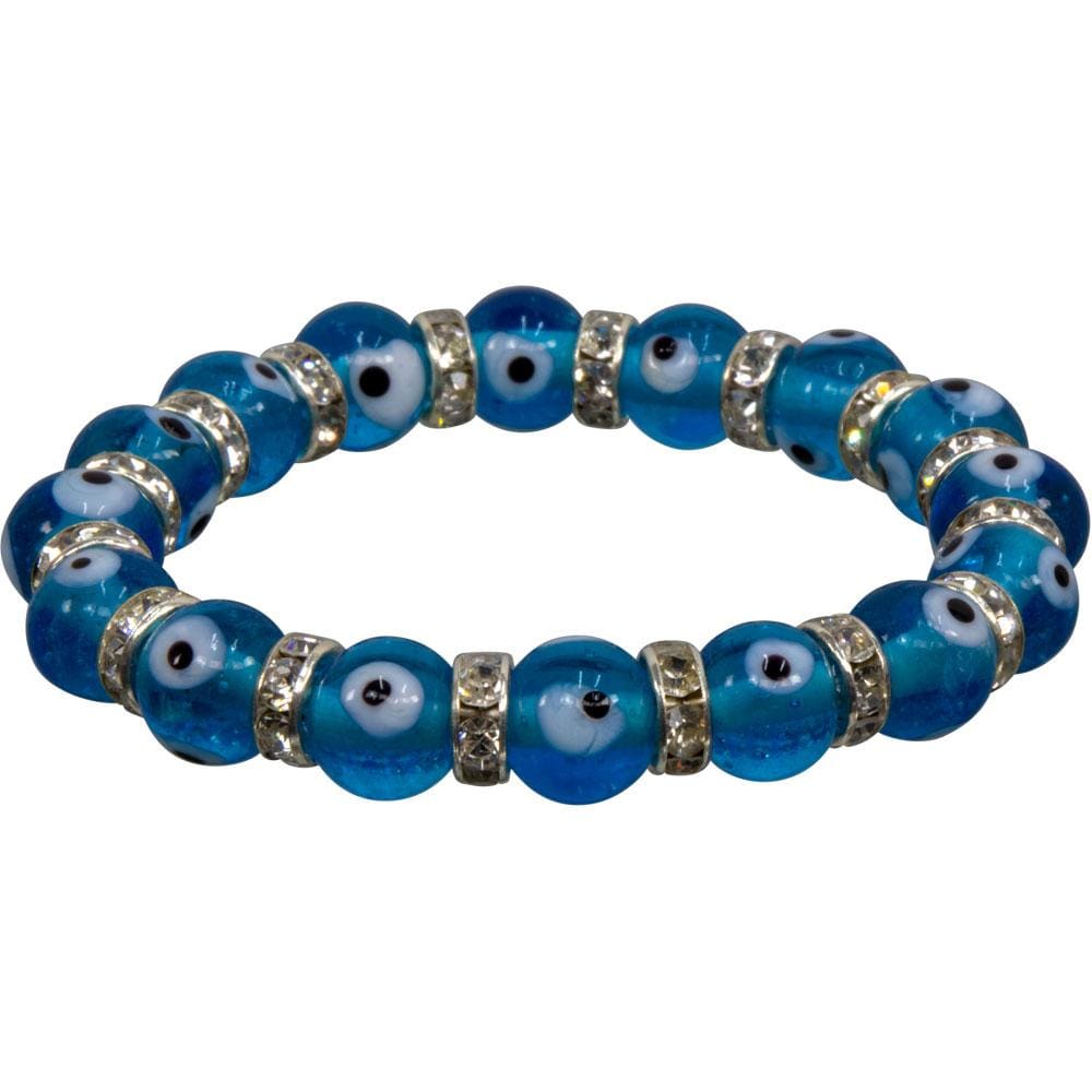 8 mm Elastic Bracelet - Evil Eye Protection Aqua - Magick Magick.com