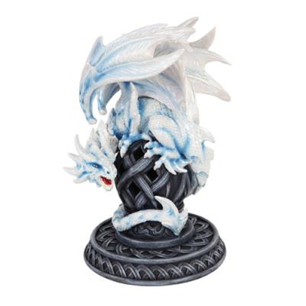 8.5" White Dragon Cone Incense Burner - Magick Magick.com
