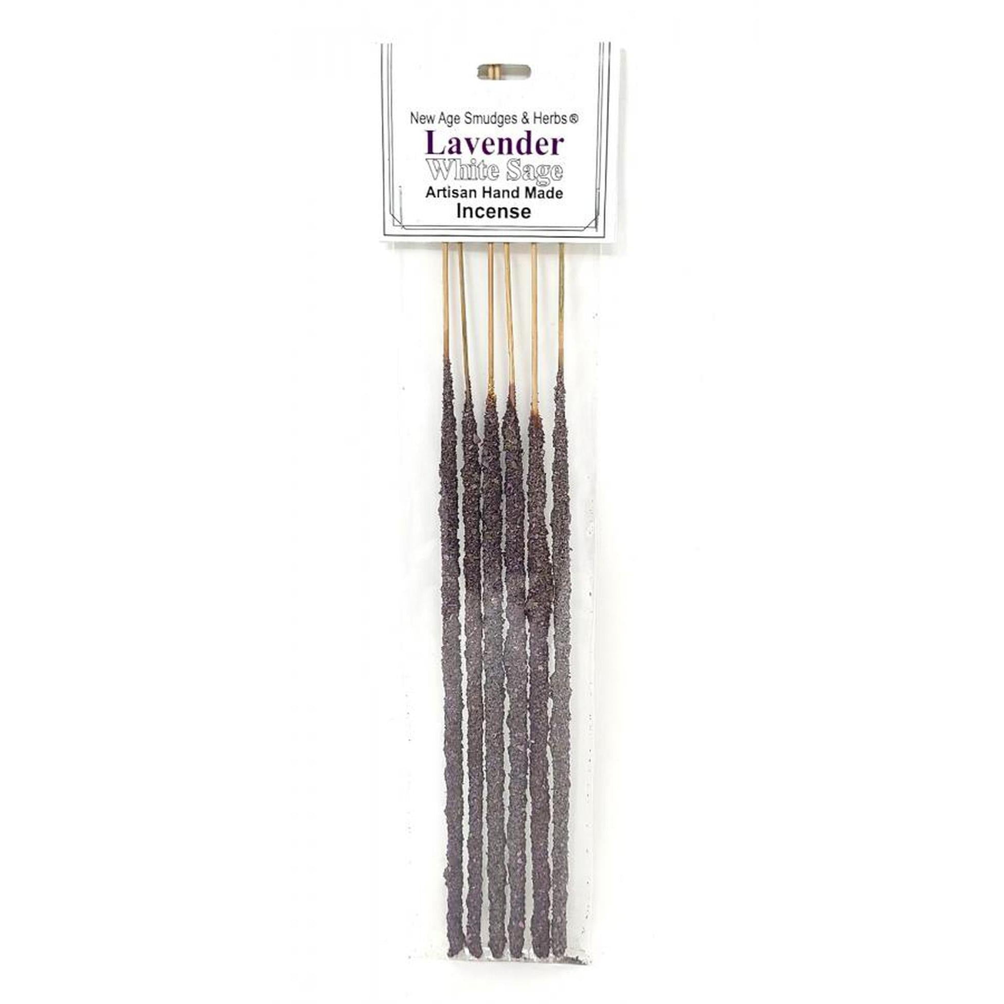 Artisan Handmade Resin & Herb Incense Sticks - White Sage & Lavender (6 Pack) - Magick Magick.com