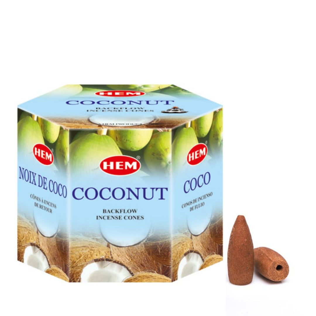 Coconut HEM Backflow Incense Cones (40 Pack) - Magick Magick.com