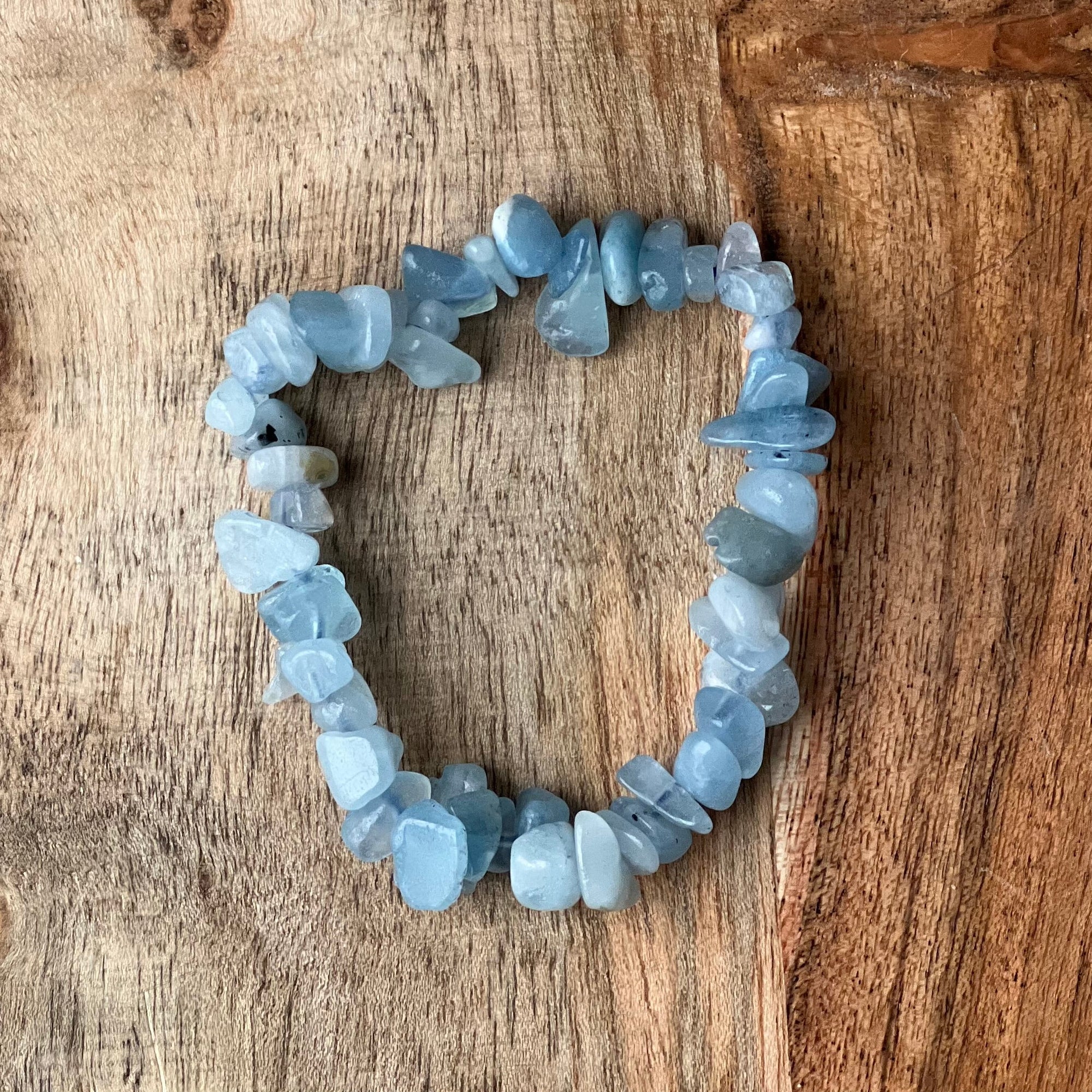Gemstone Chips Elastic Bracelet - Aquamarine - Magick Magick.com