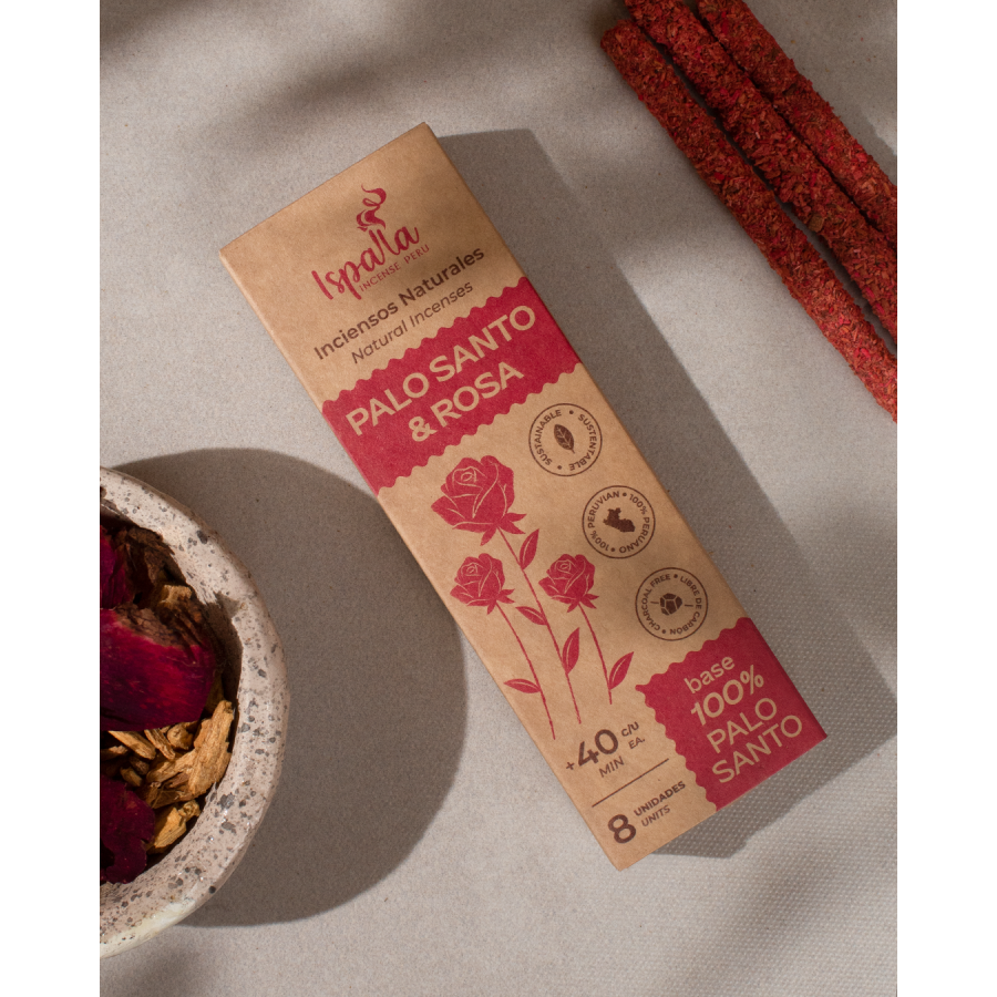 Ispalla - Palo Santo & Rose Incense Sticks (8 Pack) - Magick Magick.com