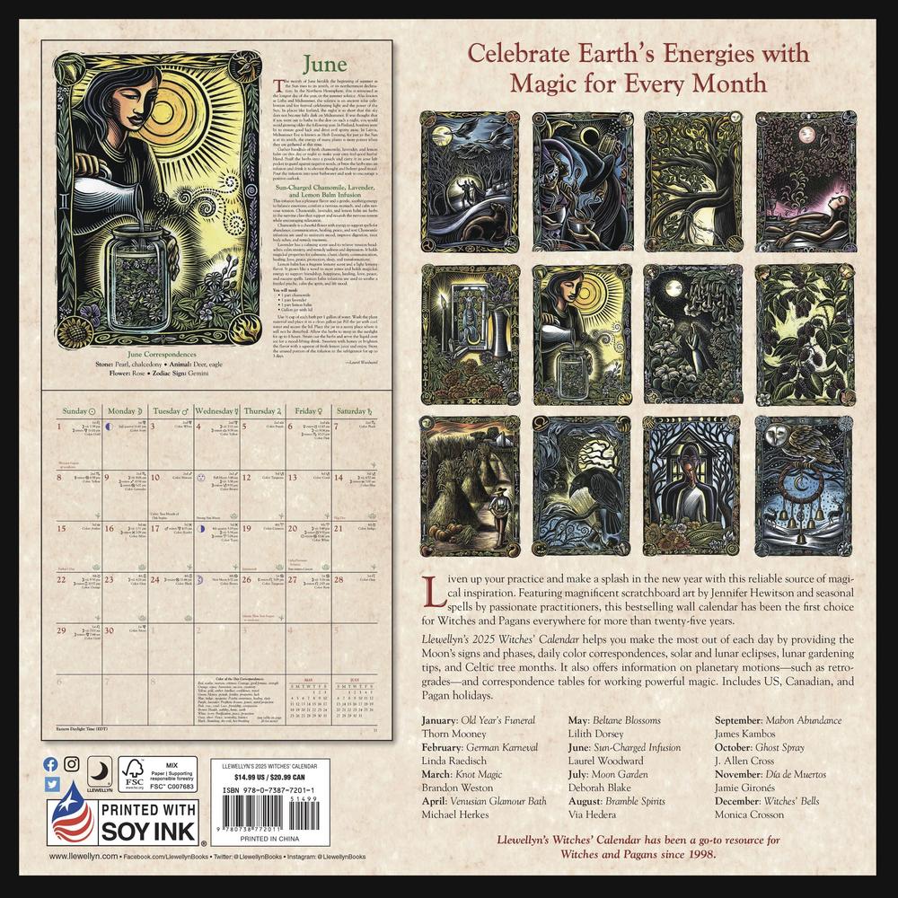 Llewellyn's 2025 Witches' Calendar by Llewellyn - Magick Magick.com
