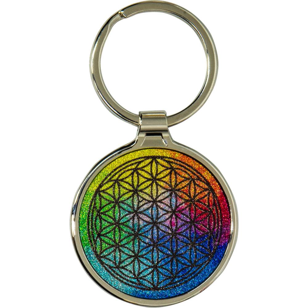 Metal Key Ring - Flower of Life - Chakra - Magick Magick.com