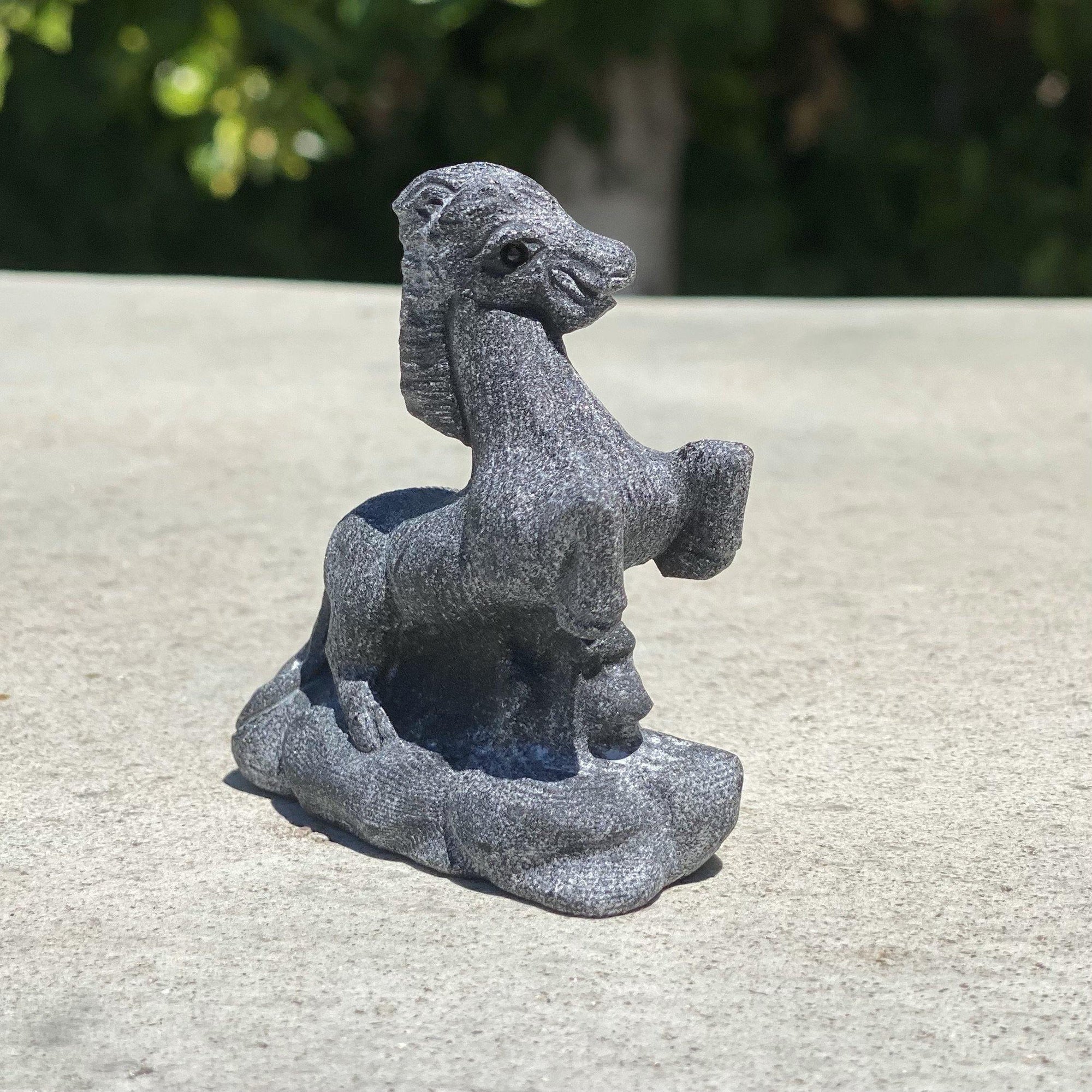 Natural Black Obsidian Hand Carved Horse - .20 lbs (2.25 x 1.25 x 3 inches) - Magick Magick.com