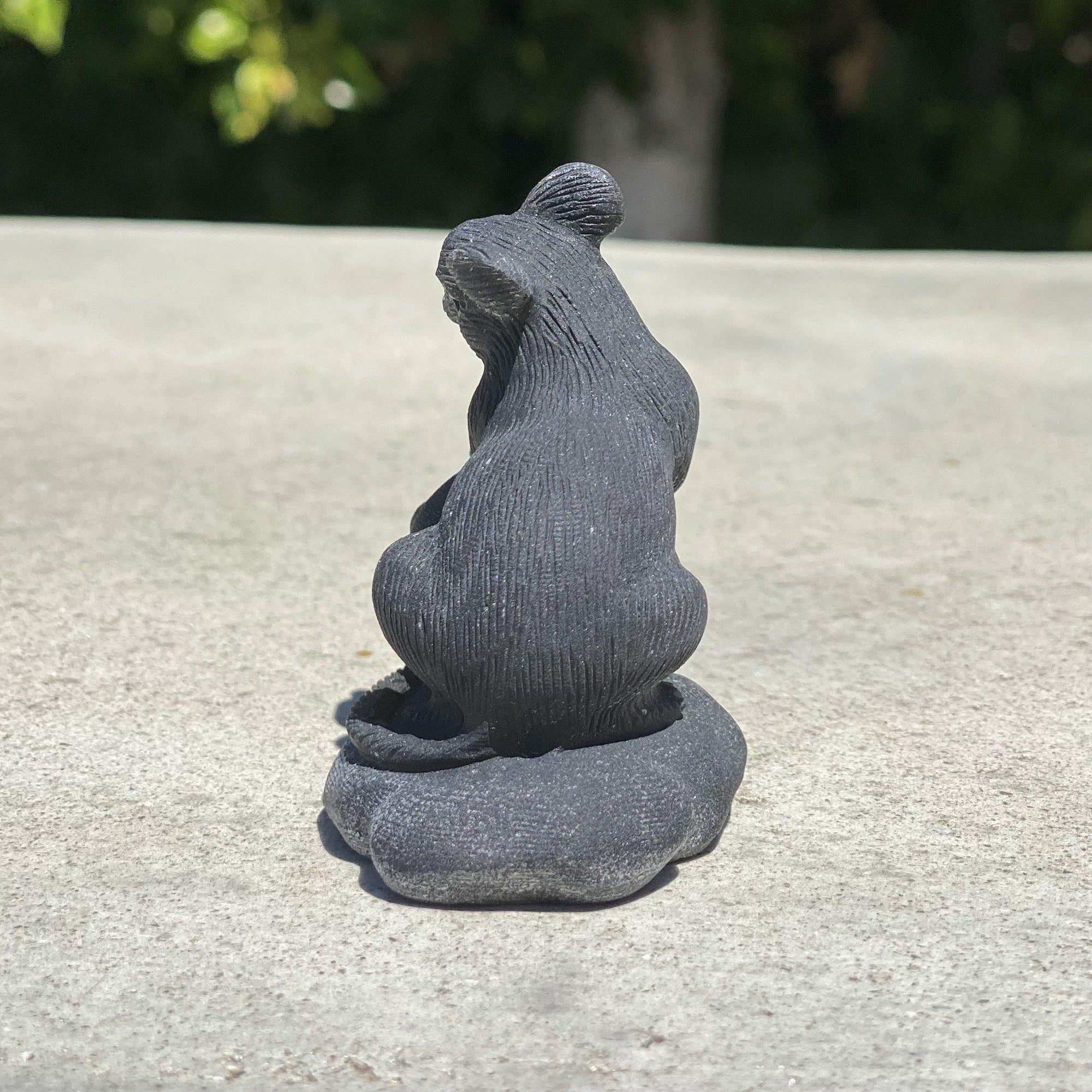 Natural Black Obsidian Hand Carved Mouse with Money Bag - .18 lbs (2 x 1.5 x 2.5 inches) - Magick Magick.com