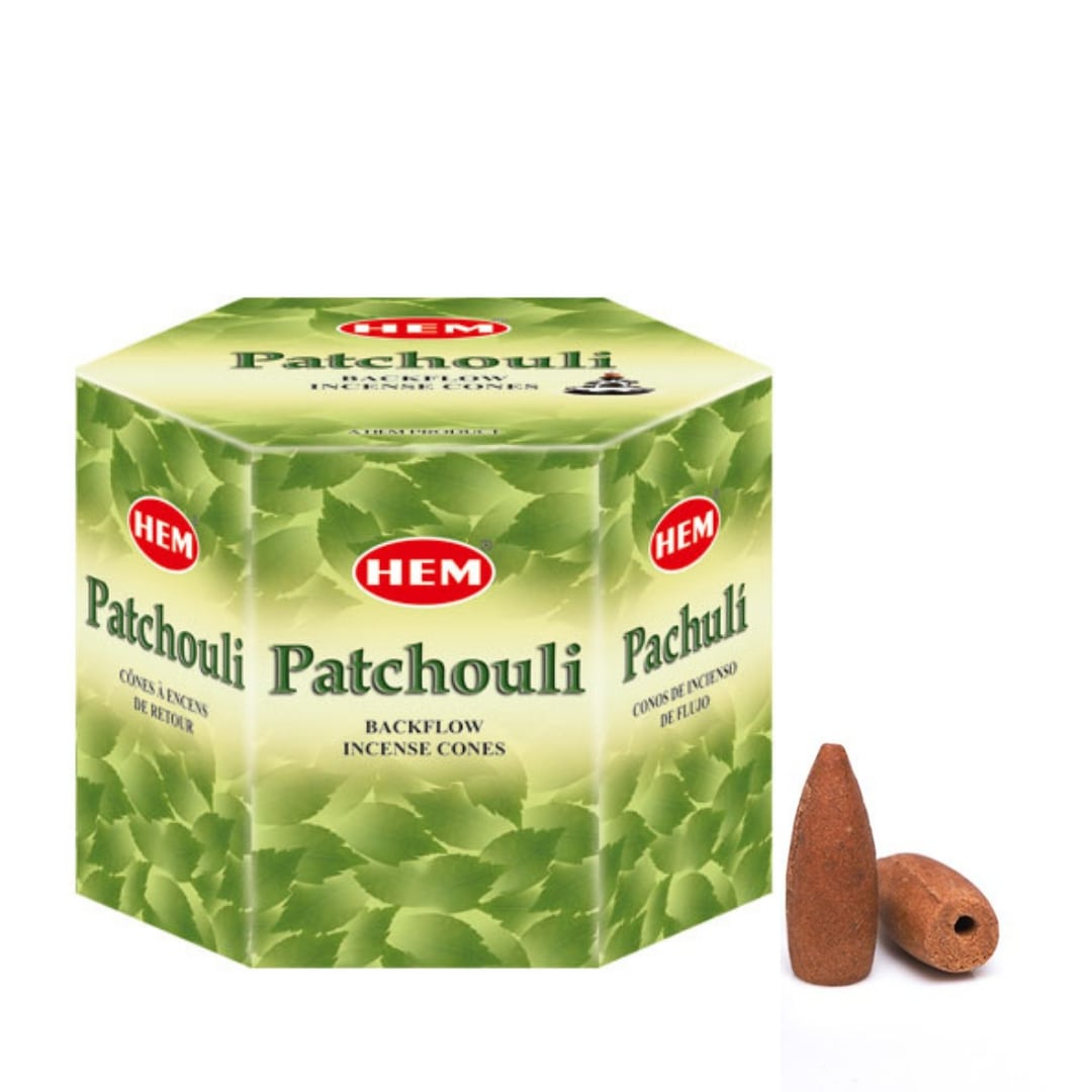 Patchouli HEM Backflow Incense Cones (40 Pack) - Magick Magick.com