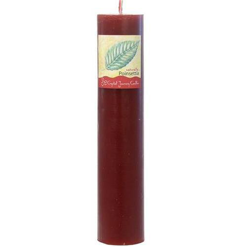 Traditional 1.5" x 7" Pillar Candle - Poinsettia - Magick Magick.com