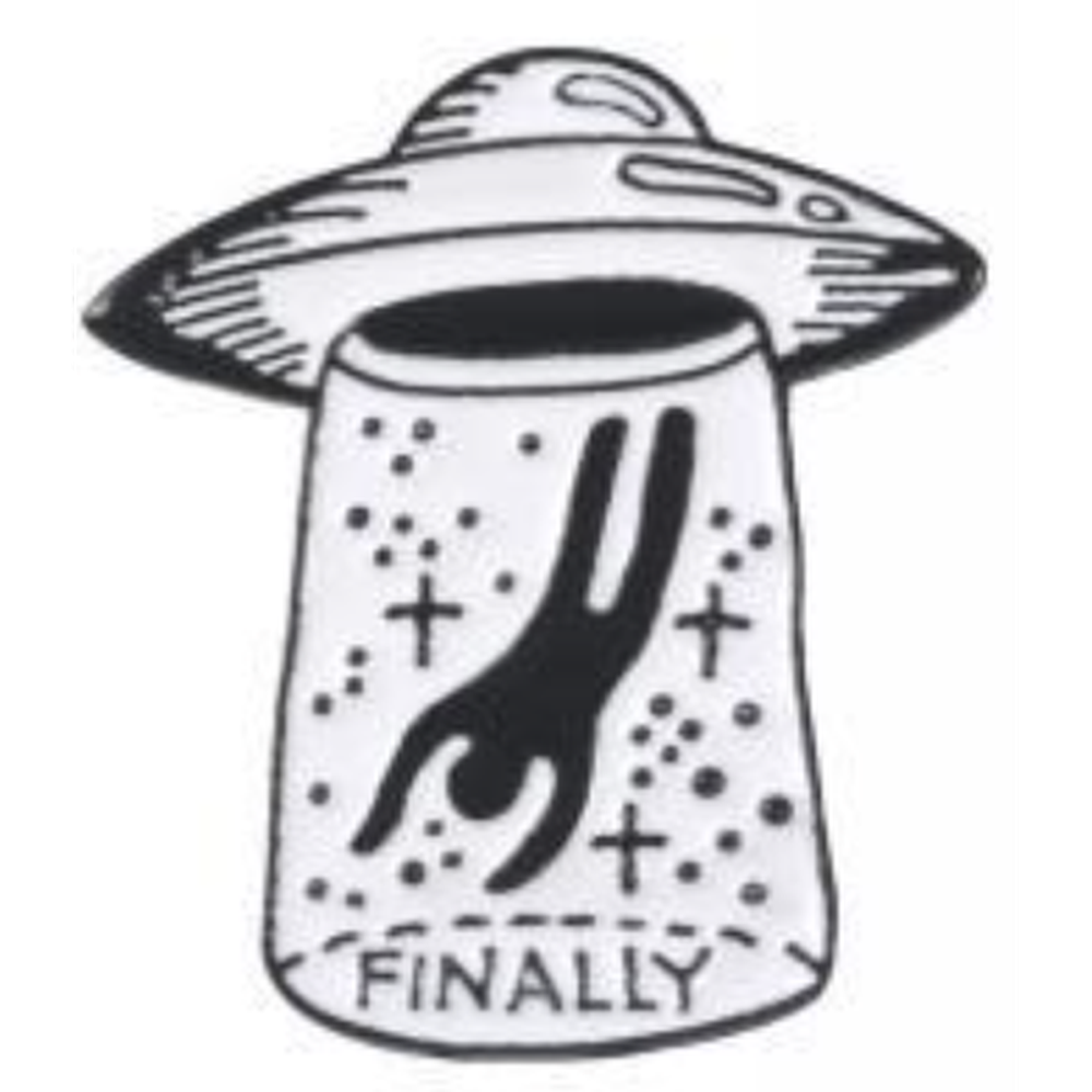 UFO Alien Abduction Finally Enamel Pin - Magick Magick.com