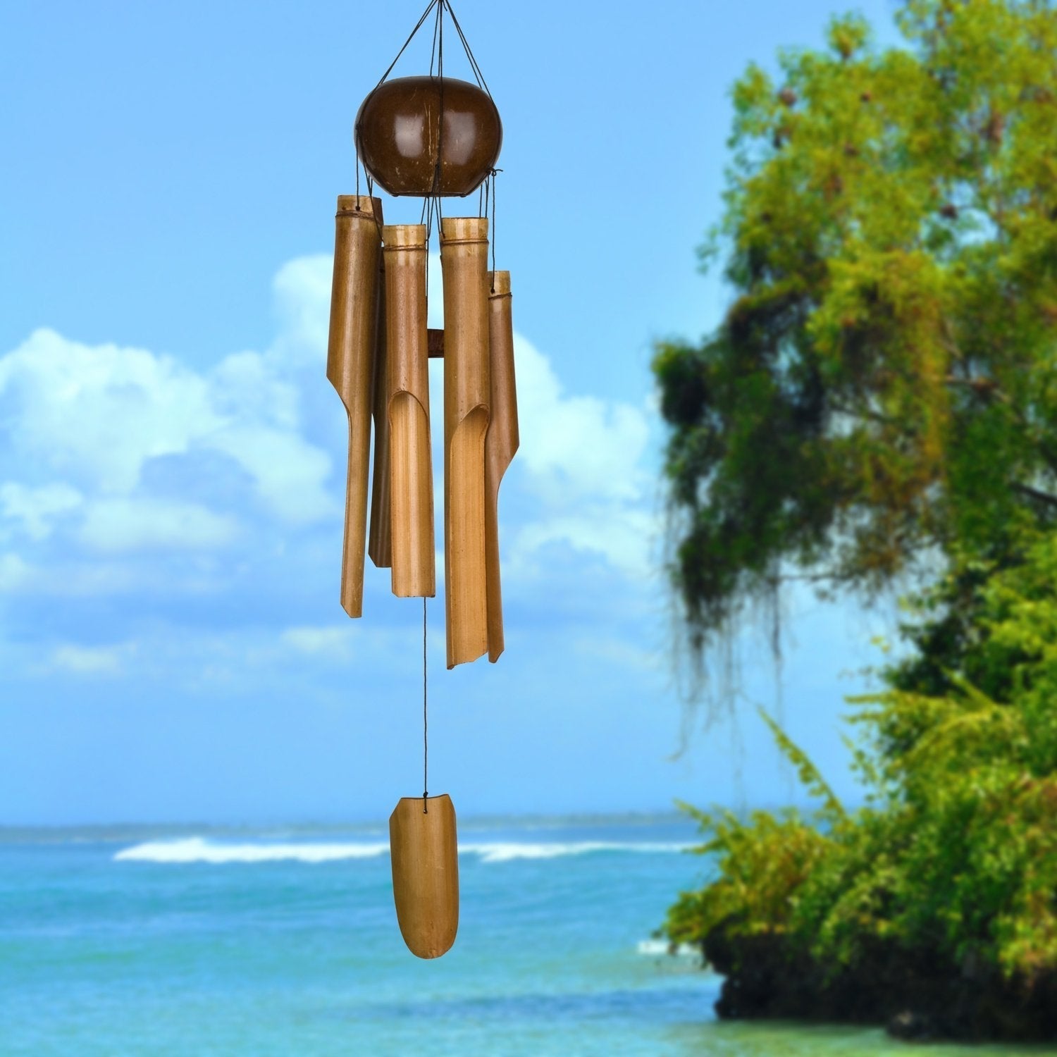 Whole Coconut Bamboo Chime - Large - Magick Magick.com