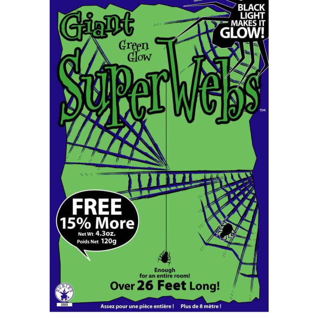 120 Grams Green Spider Webs With 8 Spiders